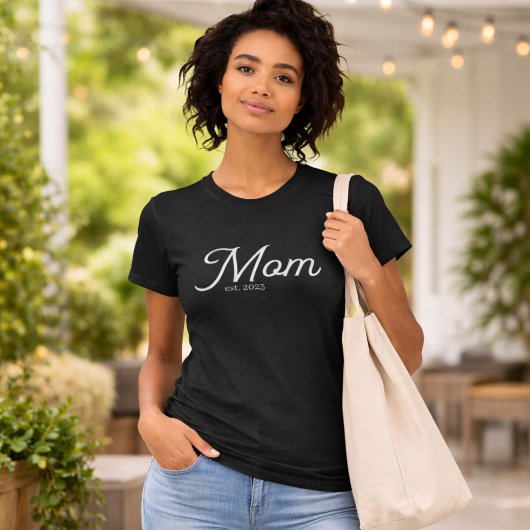 T-shirt Mom Established White Script