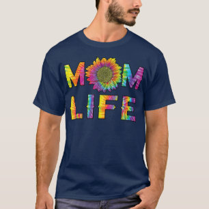T-shirt MOM LIFE Chemise Tournesol Tie Dye Hippie maman Mo