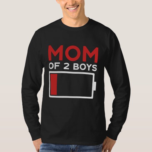T-shirt Mom of 2 Boys Mother's Day (Devant)