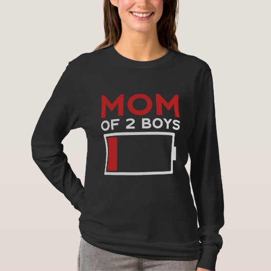 T-shirt Mom of 2 Boys Mother's Day (Devant)
