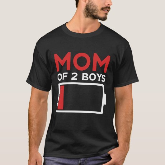 T-shirt Mom of 2 Boys Mother's Day (Devant)