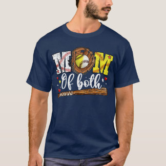 T-shirt Mom of Both Game Day Baseball Softball Mothers Day