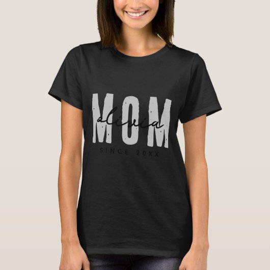 T-shirt Mom Since 20xx Modern Simple Preppy (Devant)