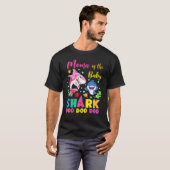 T-shirt Moma Of Birthday Boy Shark Rose Blue Doo Doo Doo (Devant entier)