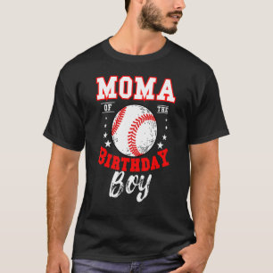 T-shirt Moma Of The Birthday Boy Baseball Thème Anniversai