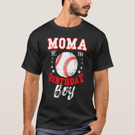 T-shirt Moma Of The Birthday Boy Baseball Thème Anniversai (Devant)