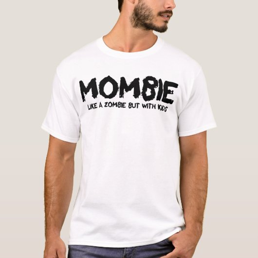 T-shirt Mombie Comme Un Zombie Mais Avec Enfants Maman Hal (Devant)