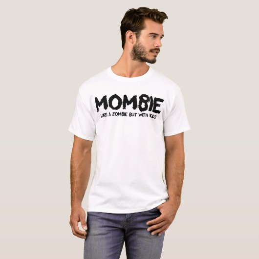 T-shirt Mombie Comme Un Zombie Mais Avec Enfants Maman Hal (Devant entier)