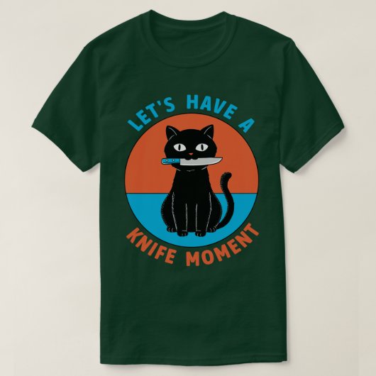 T-shirt Moment du couteau de chat (Design devant)