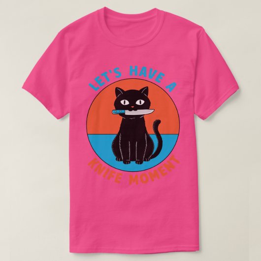 T-shirt Moment du couteau de chat (Design devant)