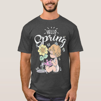 T-shirt Moments précieux Pâques Bonjour Printemps Sunflowe