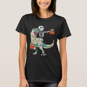 T-shirt Momie à cheval sur un squelette Dinosaure T Rex Ha