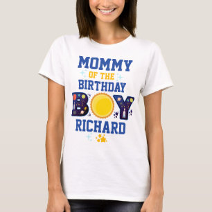 T-shirt Momie de l'Anniversaire Boy Space Planètes Galax