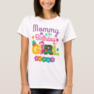 T-shirt Momie de l'anniversaire fille Hawaiian Luau été