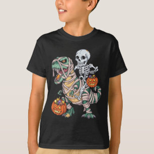T-shirt Momie de squelette à cheval dinosaure T Rex Hallow