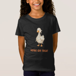 T-Shirt Momie d'Halloween Oie Honk or Treat Fille