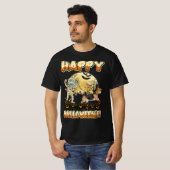 T-shirt momies chien beagle heureux halloween lune (Devant entier)