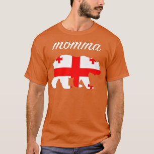 T-shirt Momma Bear Georgia Drapeau Georgian Roots Premium