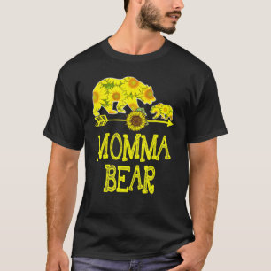 T-shirt Momma Bear Sunflower Matching Family Mother Father