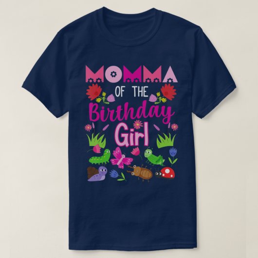T-shirt Momma De L'Anniversaire Fille Bug Insect Anniversa (Design devant)