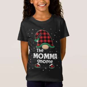 T-Shirt Momma Gnome Buffalo Plaid Correspondant Cadeau de 
