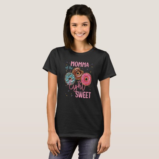 T-shirt Momma Of The Sweet Eight 8th Donut Birthday Party (Devant entier)
