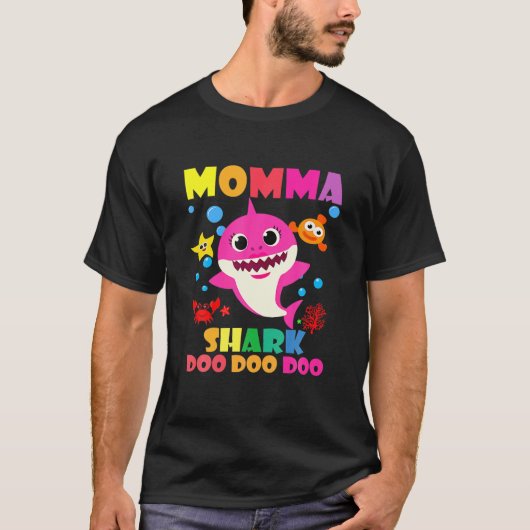 T-shirt Momma Shark Doo Doo Funny Baby Maman Papa Enfants (Devant)