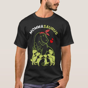 T-shirt Mommasaurus Momma 6 Enfants Dinosaure Fête des mèr