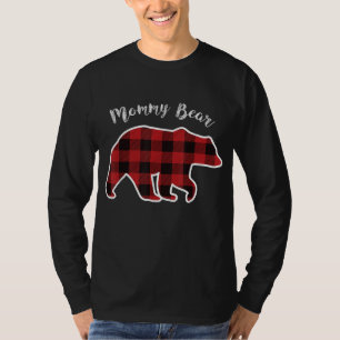 T-shirt MOMMY BEAR Women Red Plaid Christmas Pajama Family
