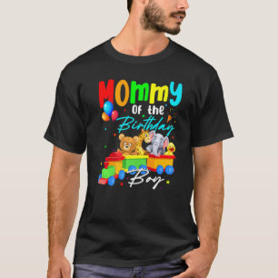 T-shirt Mommy Of Anniversaire Garçons Train Famille Safari