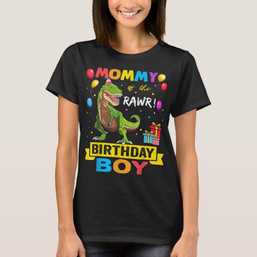 T-shirt Mommy of the Birthday Boy Dinosaur Raptor Funny (Devant)