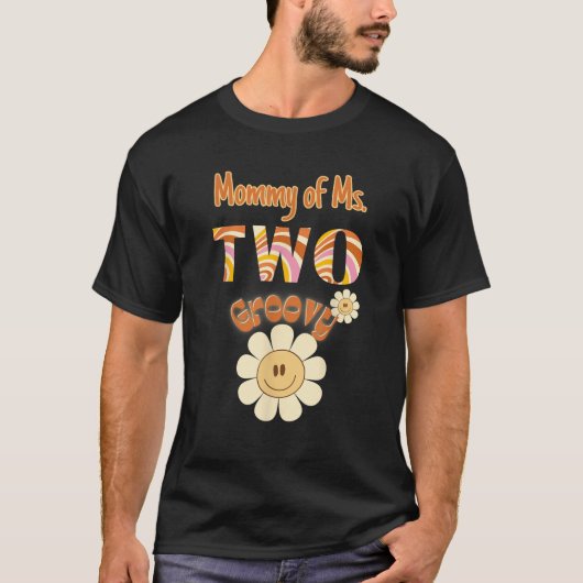 T-shirt Mommy Two Groovy 2nd Birthday Toddler Hippie Boho  (Devant)