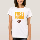 T-shirt Mommy's First Year Down Football Text Yellow (Devant)
