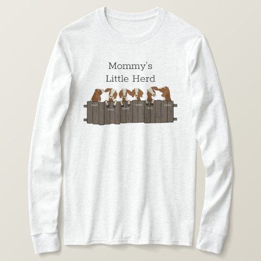 T-shirt Mommys Petit troupeau de chèvres 6 chèvres (Design devant)