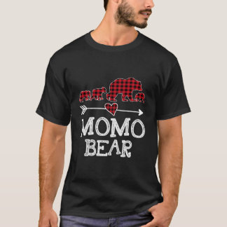 T-shirt Momo Bear Noël Pyjama Rouge Plaid Buffalo Famil