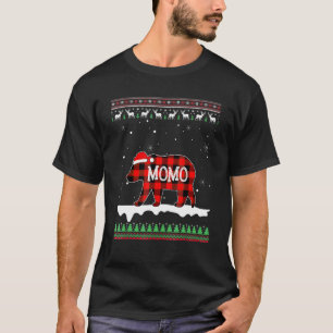 T-shirt Momo Bear Santa carreaux rouges famille pyjamas po