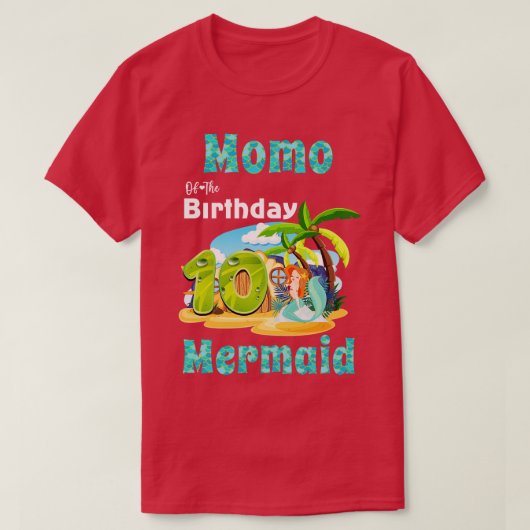 T-shirt Momo De Mignonne Sirène Du 10E Anniversaire (Design devant)