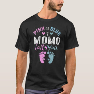 T-shirt Momo rose ou bleu vous aime grand-mère pour grand-