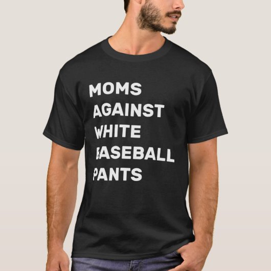 T-shirt Moms contre les pantalons blancs de baseball maman (Devant)