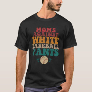 T-shirt Moms contre les pantalons de baseball blanc Retro
