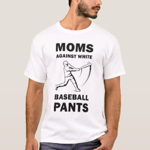 T-shirt Moms contre pantalons blancs de baseball - Funny B