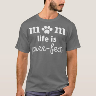 T-shirt Moms vie est parfait drôle maman aime chat graphiq