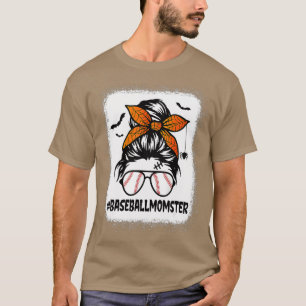 T-shirt Momster De Baseball Femmes Halloween Maman Messy B