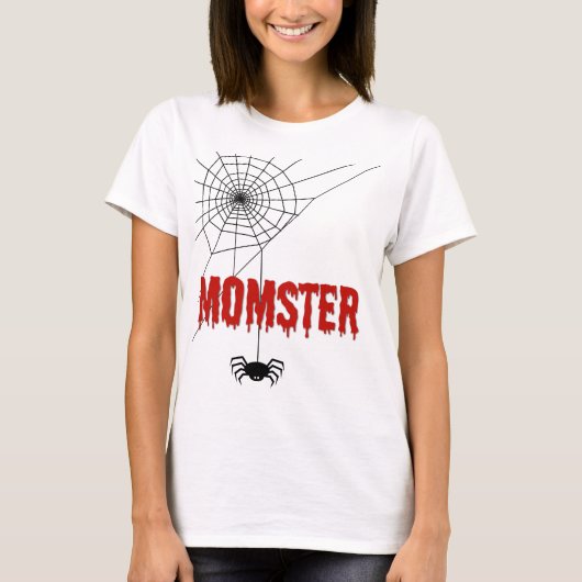 T-shirt Momster Dripping Blood Font and Spider (Devant)