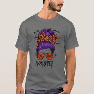 T-shirt Momster Halloween Costumes Mère Araignée Messy Bun