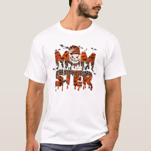T-shirt Momster Halloween Maman Baseball Jack Olantern Pom