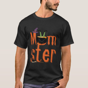 T-shirt Momster Halloween Witch Cauldron Mama Monster Cute