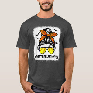 T-shirt Momster Softball Femmes Halloween Maman Messy Bu