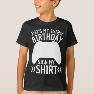 T-shirt Mon 16e anniversaire Signe Mon Chemise 16 Ans Garç