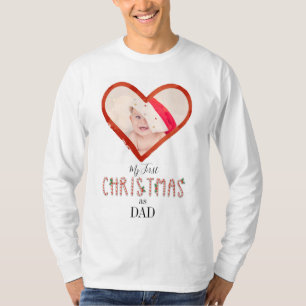 T-shirt Mon 1er Noël Comme Papa Aime Coeur Bébé Photo